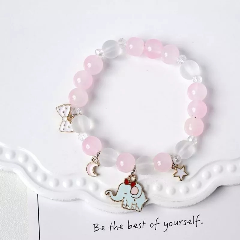 Gelang Pearl Anak Premium Melody Pink Unicorn Cewek Cinnamoroll