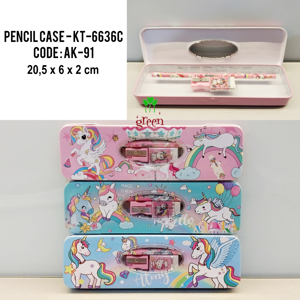 

Pencil case Tempat pensil anak Tempat pensil Murah Kotak Pensil murah Tempat pensil kaleng | tempat pensil unicorn