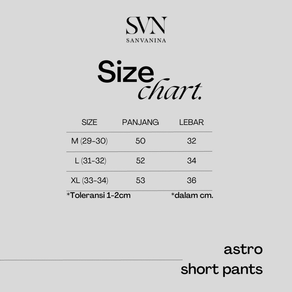 SANVANINA Celana Pendek Pria Santai Astro Short Pants Bahan Katun Twill M-L-XL AS-01