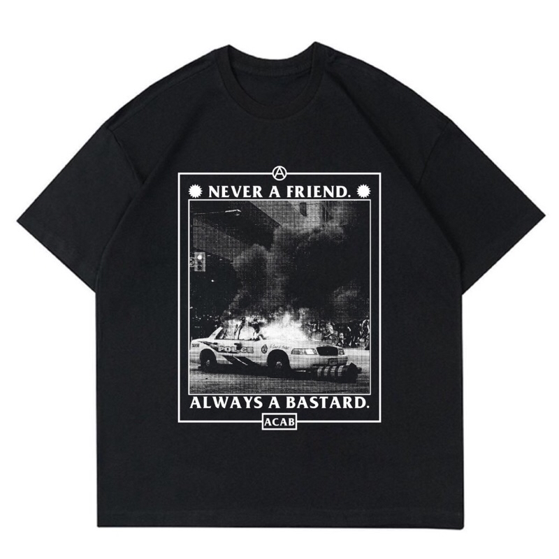 BAJU KAOS HOOLIGANS ACAB “ALWAYS A BASTARD” |T-SHIRT HOOLIGANS ACAB| BAJU KAOS HOOLIGANS OVERSIZE UN