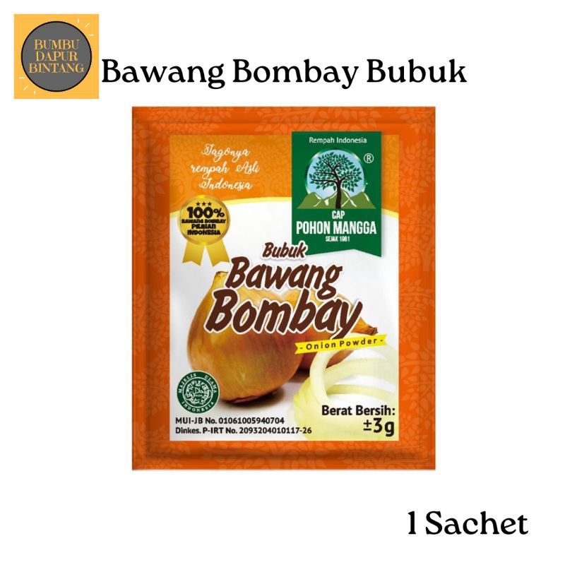 

Bawang Bombay Bubuk 1 Sachet Cap Pohon Mangga Bumbudapurbintang