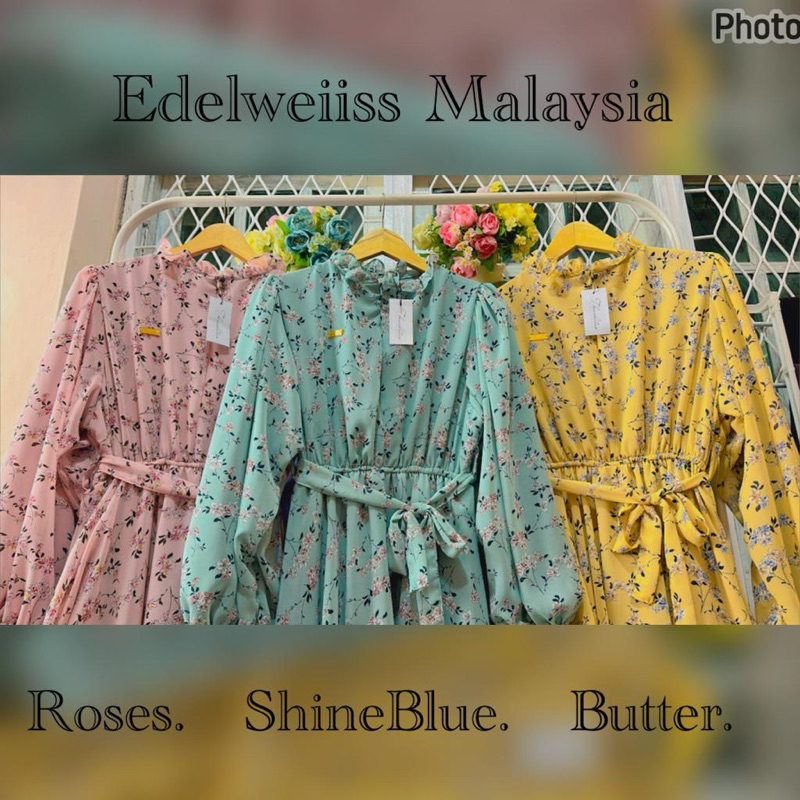 Edelweiss Dress Malaysia  Series Candy Ceruty Printing Import Original