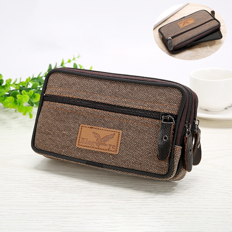 POUCH PRIA DOMPET HP PINGGANG IMPORT OXFORD COKLAT PREMIUM QUALIZER WA738B7 MUAT HP COWOK KEREN BRANDED PREMIUM LAKI SIMPLE MURAH ORIGINAL FASHION CASUAL