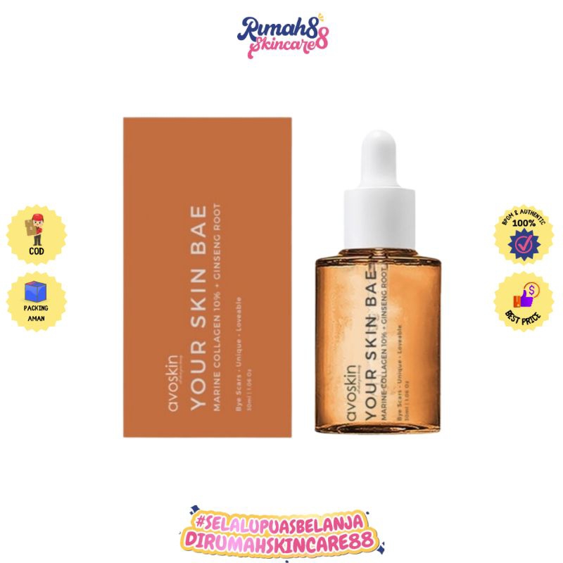 AVOSKIN Your Skin Bae SERUM Marine Collagen 10% + Ginseng Root 30ml BPOM