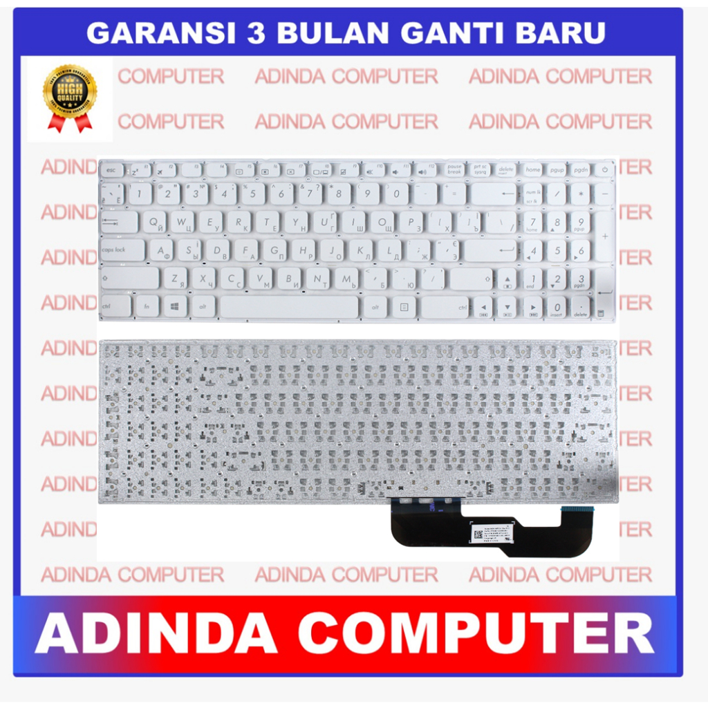 Keyboard Asus X541 A56CM A56E A56VM R541 R541S SC3160 X541NA X541NC X541UA-W X541UJ VM591U A56 A56CA VM591 R541U S3060 Putih White