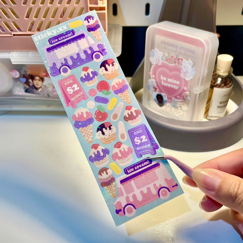 

[READY STOCK] ice cream truck deco stickers by sticky.xx | STICKER DEKORASI POLAROID HANDPHONE LIGHSTICK DIARY MURAH LUCU HOLOGRAM ES KRIM
