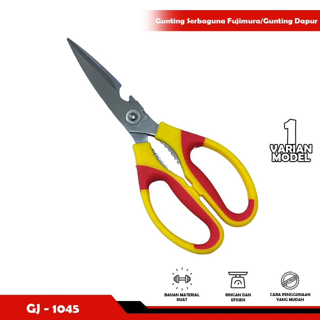 Gunting Household Artocles / Alat Potong Scissors Merah Kuning - SOSOYO