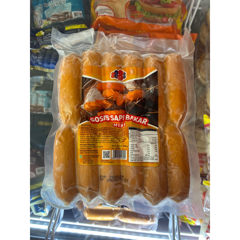 8888 Sosis Sapi Bakar Mini isi 12 550 gr