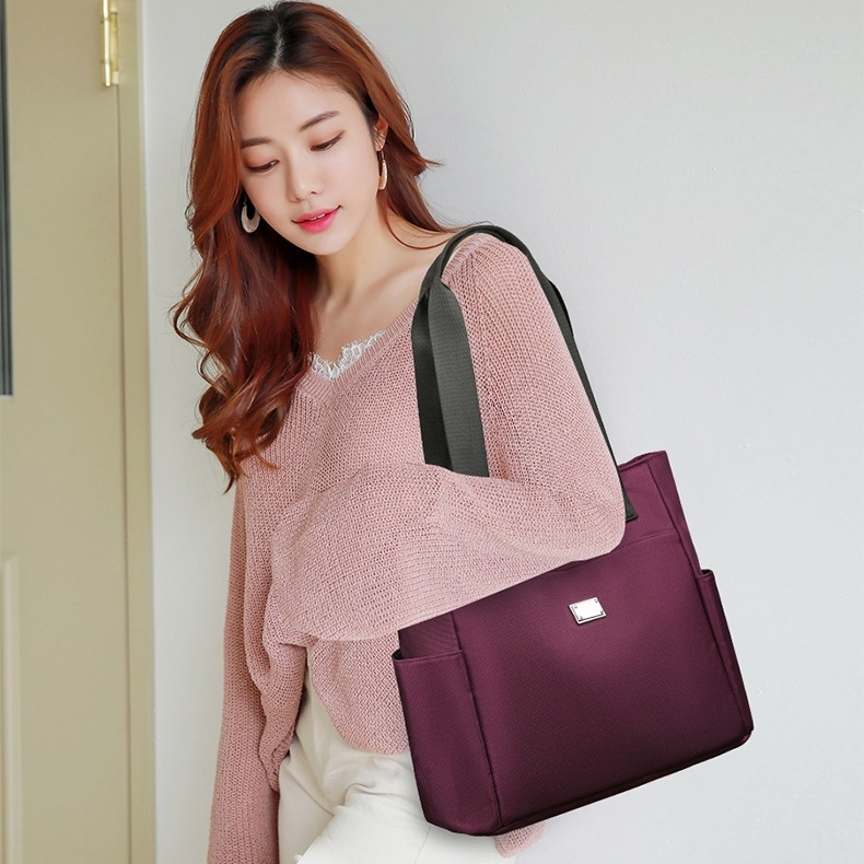 TAS TOTE BAG WANITA IMPORT NILON PREMIUM SHOULDER BAG RESLETING KULIAH KANTOR KERJA CANGKLONG UNGU DREAMARA TA846P5 BAHU JINJING MURAH CEWEK REMAJA SIMPLE KEKINIAN BRANDED BATAM