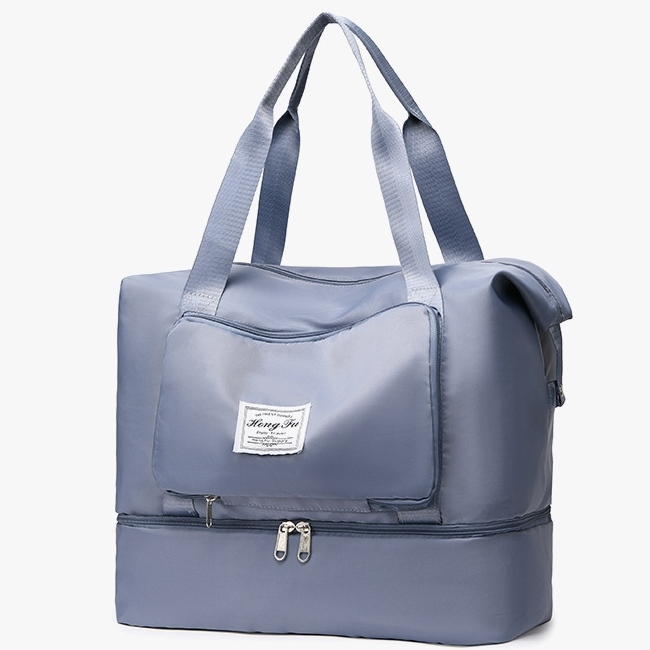 TAS TRAVEL LIPAT DUFFEL BAG ANTI AIR BESAR IMPORT JINJING GYM OLAHRAGA RENANG WATERPROOF KOPER BAG BIRU LAYSIAN FOLDABLE TA845B2 MUDIK PREMIUM SIMPLE