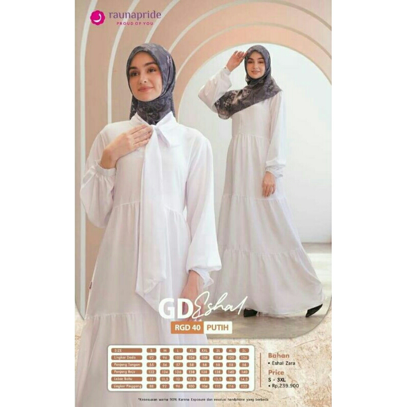 BAJU GAMIS RGD 40 PUTIH BY RAUNA