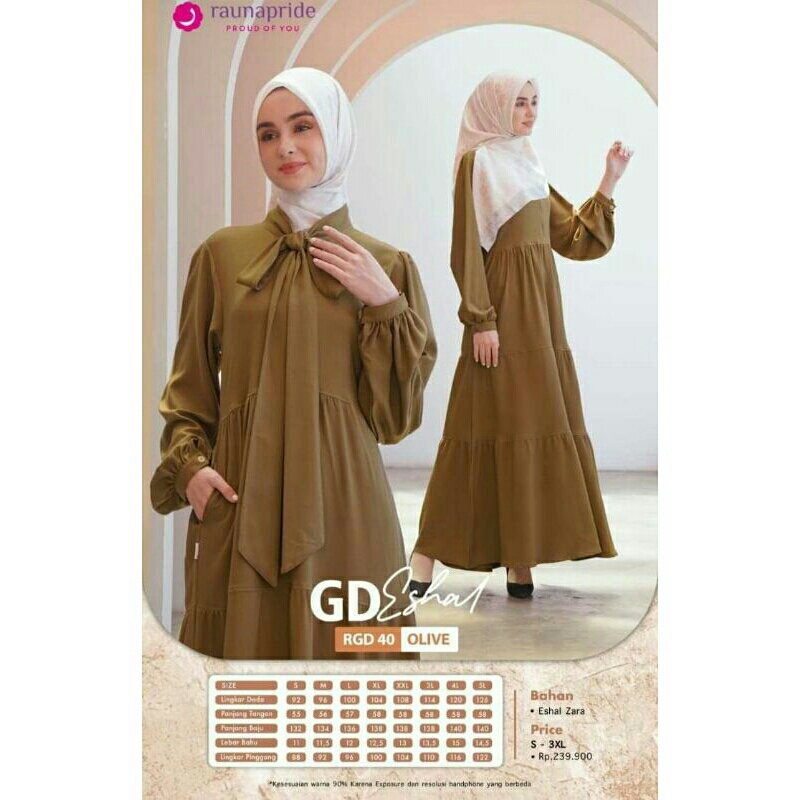 BAJU GAMIS RGD 40 OLIVE BY RAUNA