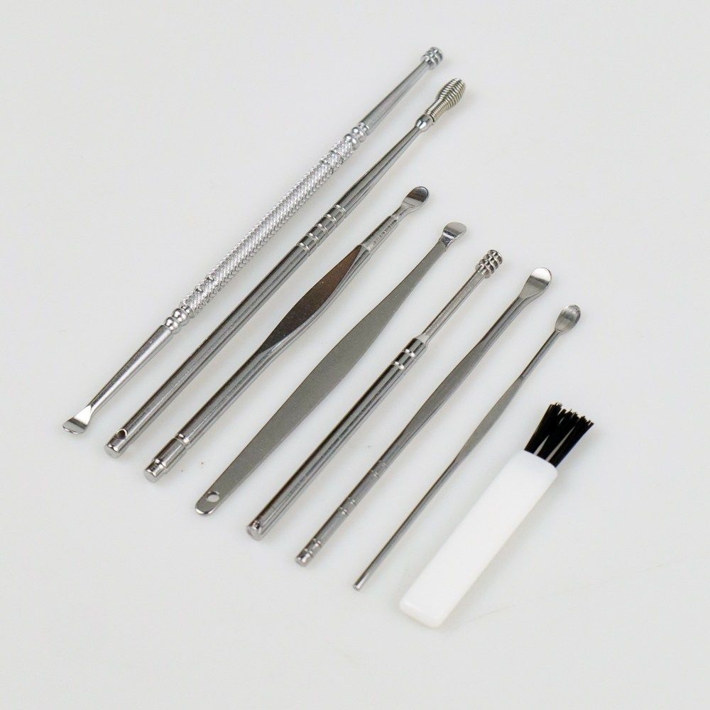 [COD] Biutte.co Pembersih Telinga Korek Kuping Stainless steel Ear Wax Picker 7 PCS - JC7 - Silver