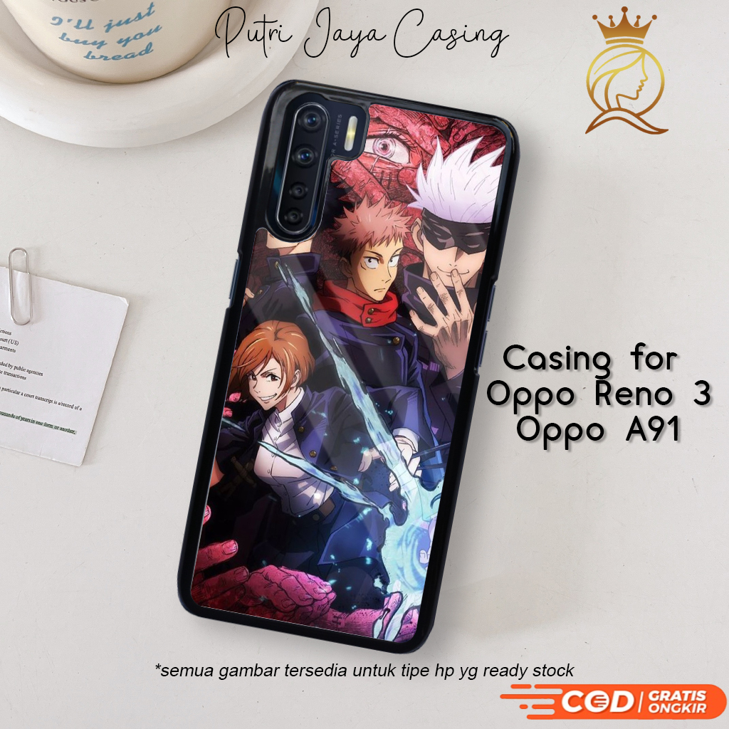 Case Hp Oppo Reno 3 A91 Casing Oppo Reno 3 A91 Motif ANIMEJJTSU Casing Terbaru Case Karakter Lucu Ke