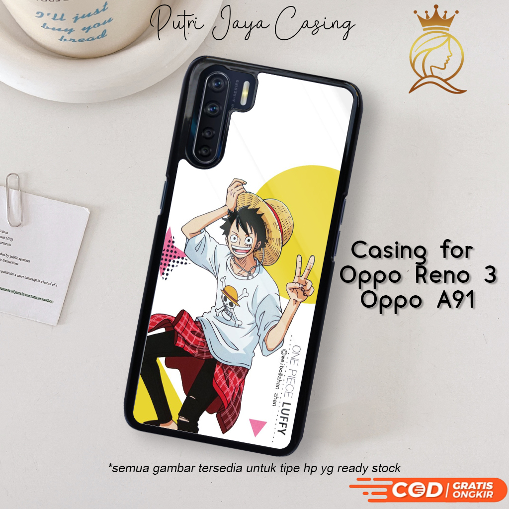 Case Hp Oppo Reno 3 A91 Casing Oppo Reno 3 A91 Motif ANIMELUFFY Casing Terbaru Case Karakter Lucu Ke