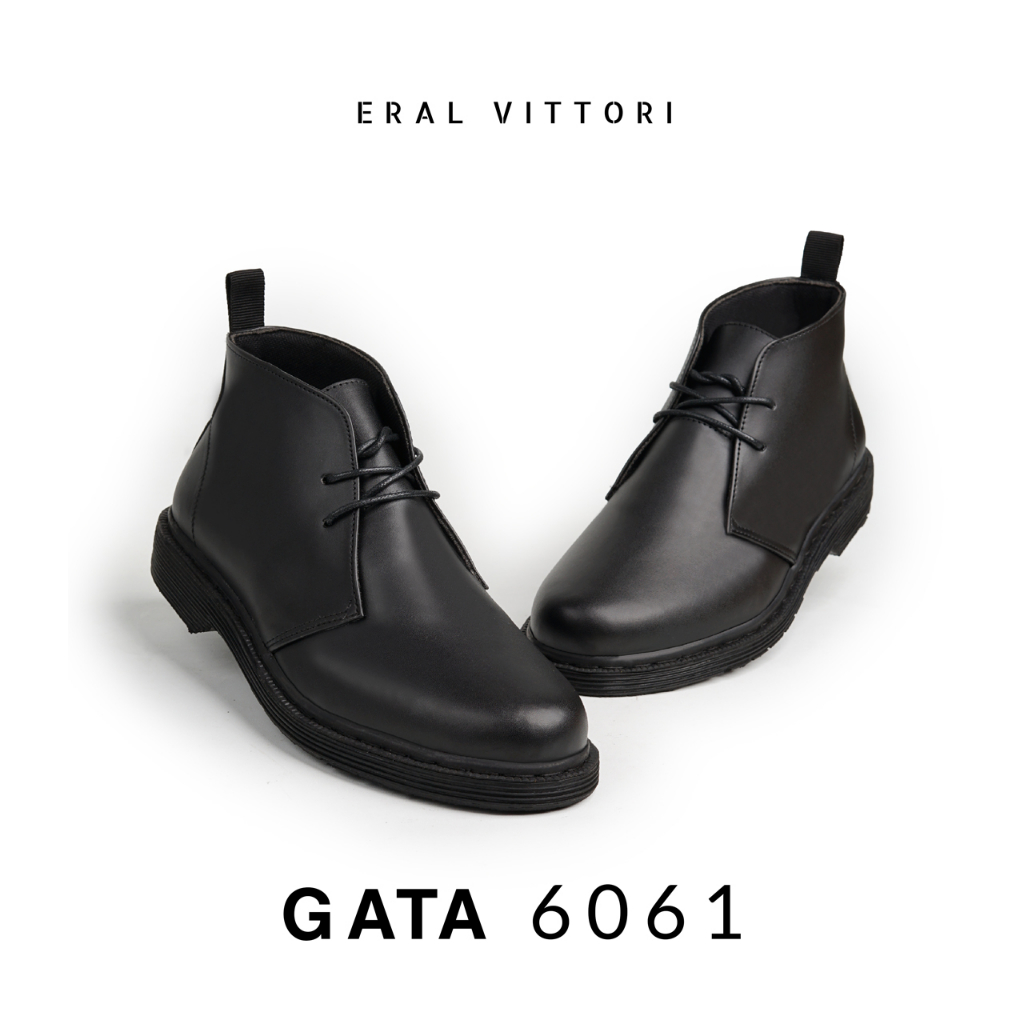 Eral Vittori - Gata 6061 Sepatu Pria Model Docmart Semi Boots Hitam