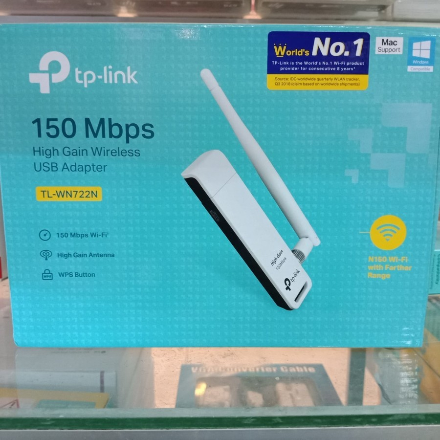 TP Link WN722N 150Mb Wireless WPS USB Wifi Adapter Antena Support Mac