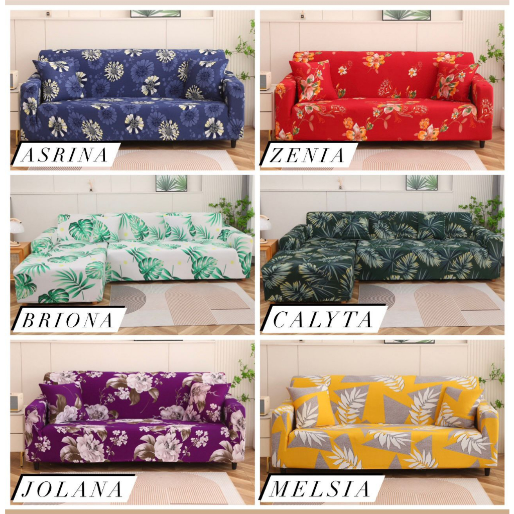 cover sarung sofa 1 2 3 dudukan elastis motif import