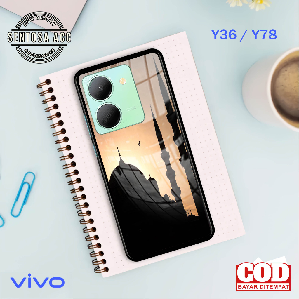 Softcase Glass Kaca VIVO Y36,VIVO Y78 - Casing Handphone VIVO Y36,Y78  [ S20 ].