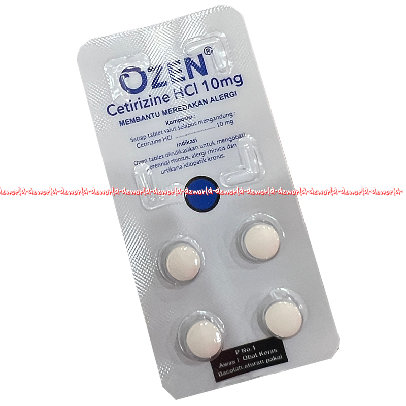 Ozen Cetirizine HCL 10mg Membantu Meredakan Gatal Dan Alergi Mengobati Parennial Rhinitis Alergi Rhinitis Dan Urtikaria Idiopatik Kronis