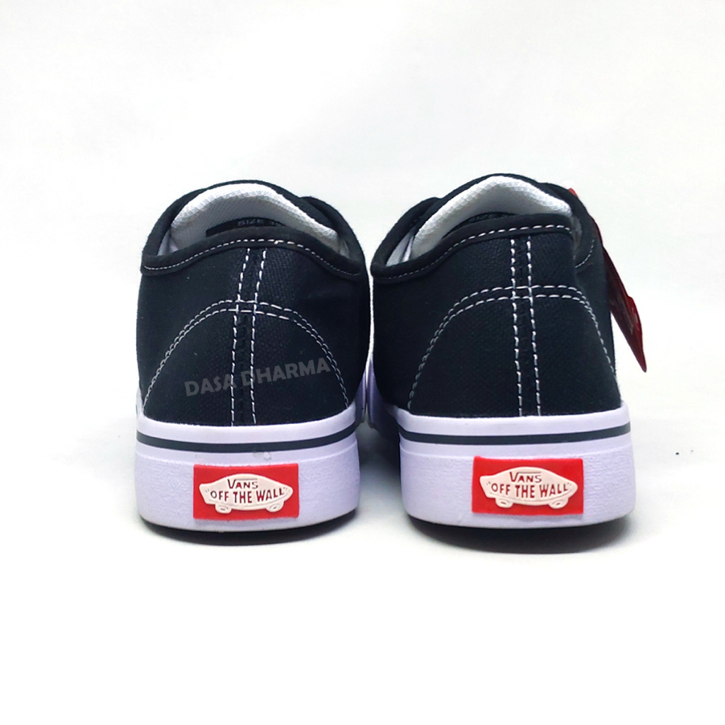 Sepatu Vens Pria Authentic Hitam Putih Sneakers Canvas Sekolah Size 36 - 43