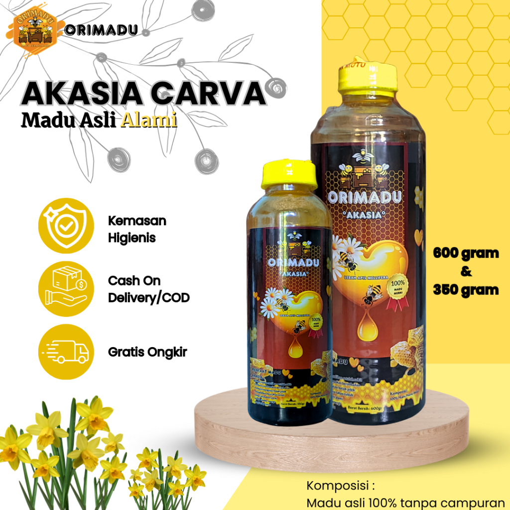 

PROMO!!! Madu Murni Akasia 350 gr - 600gr - Madu Asli Tanpa Campuran - Madu Kesehatan - Orimadu