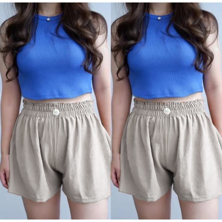 Hotpants Celana Pendek Crinkle Wanita Lila