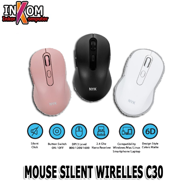 Mouse Wireless NYK C30 Silent Click