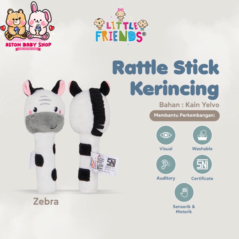 Little Friends Rattle Stick Kerincing Mainan Bayi Mainan rattle