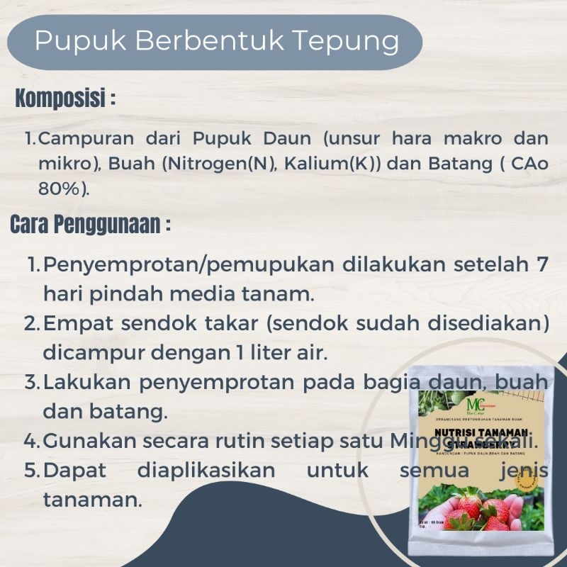 Pupuk Semprot Organik Bibit Strawberry