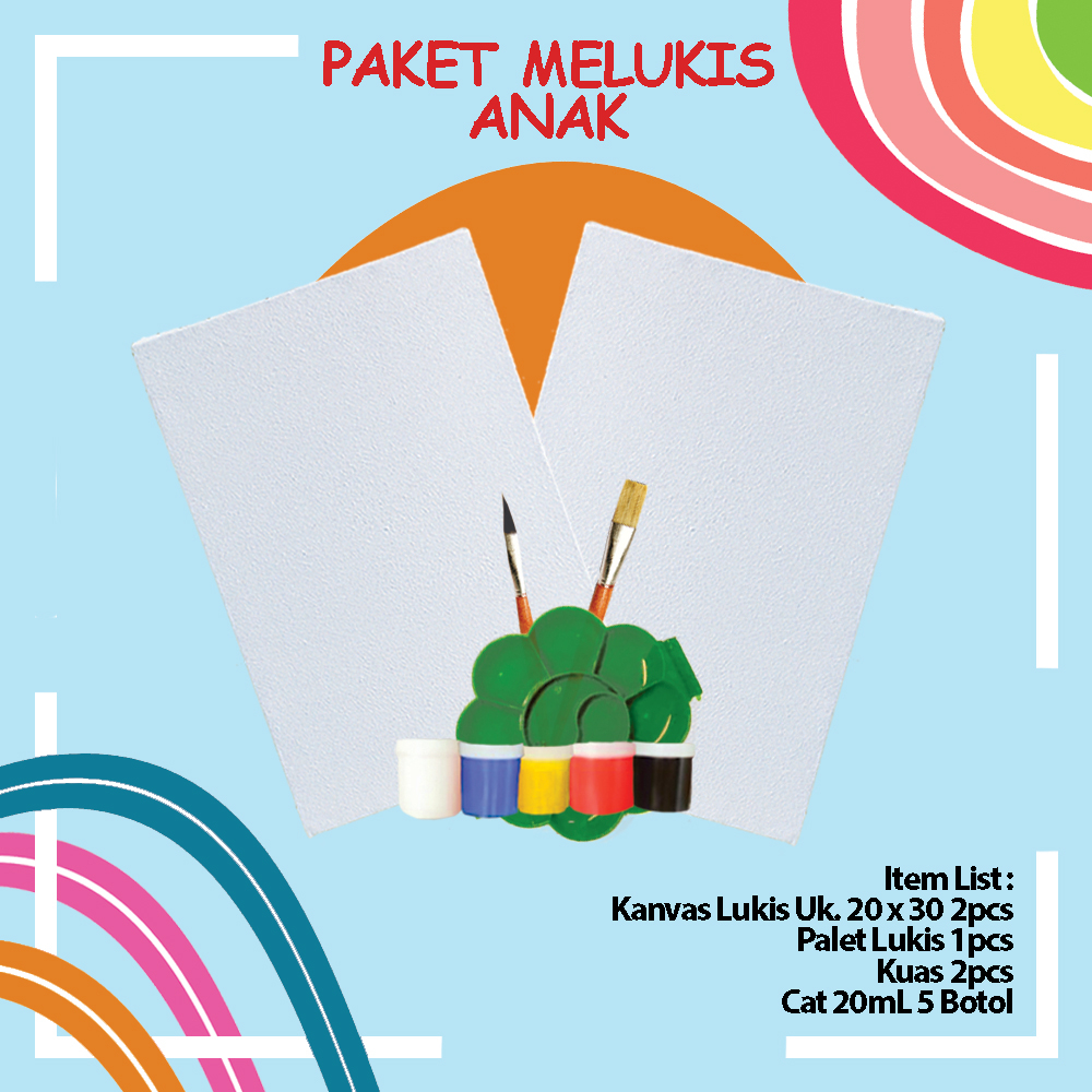 

Paket Melukis Kanvas Ukuran 20 x 30cm 2pcs Murah Komplit Berkualitas