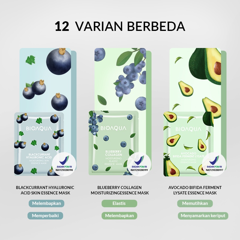 [BPOM] BIOAQUA Sheet Mask Vegetables and Fruits 25gr - Masker Wajah Bio Aqua