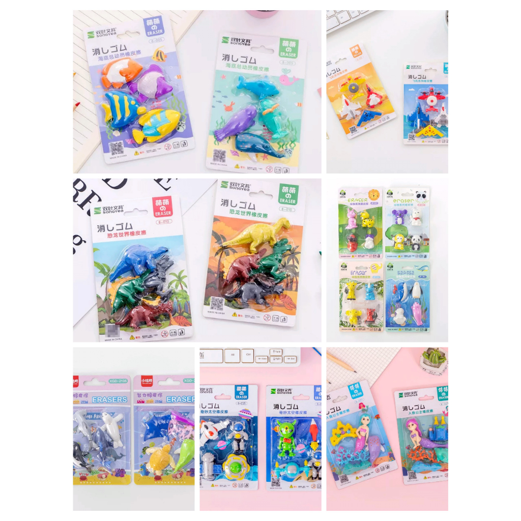 

PENGHAPUS PENSIL 3D / ERASER ANAK KARAKTER / ATK IMPOR MOTIF UNIK BENTUK LUCU - E02 E03