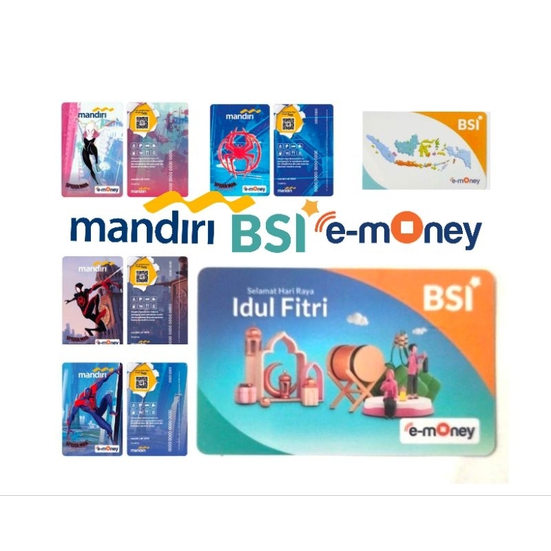 KARTU EMONEY - ETOLL - MRT - PARKIR - TRANS - BANK MANDIRI BANK SYARIAH INDONESIA BSI not flazz or brizzi