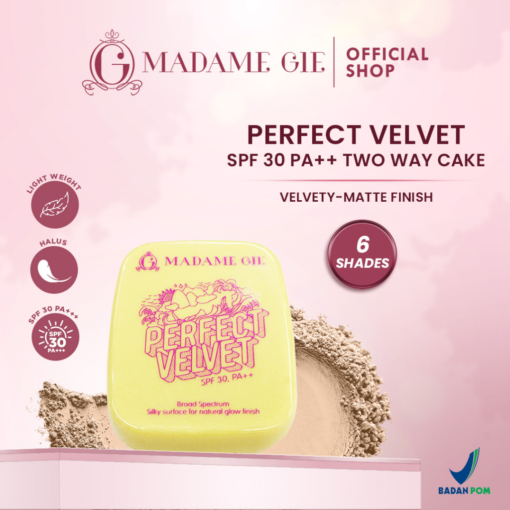 Madame Gie Perfect Velvet SPF 30PA++ Two Way Cake - MakeUp Bedak Padat Image 2