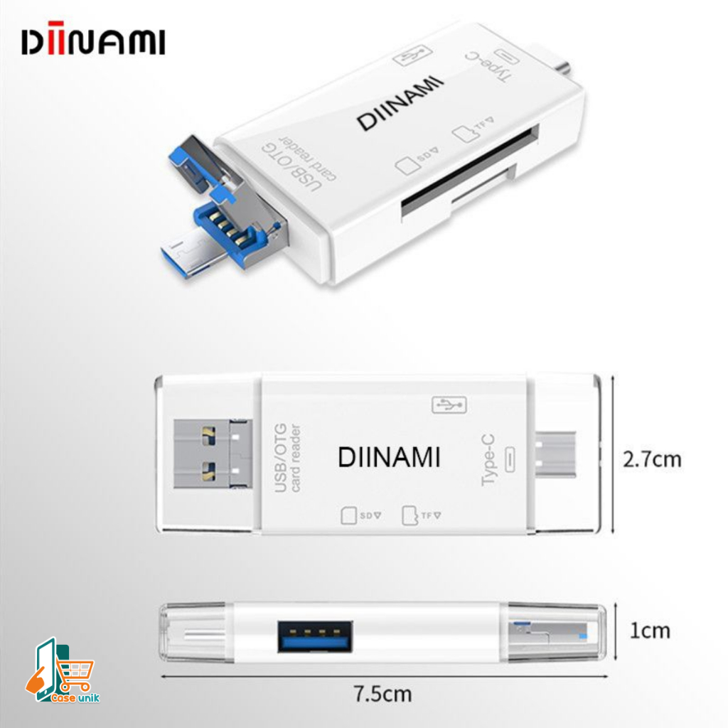 DIINAMI High Speed 6 in 1 OTG Card Reader USB 3.0 SD TF Micro SD Card Reader Type C Micro OTG Card Reader CS6051