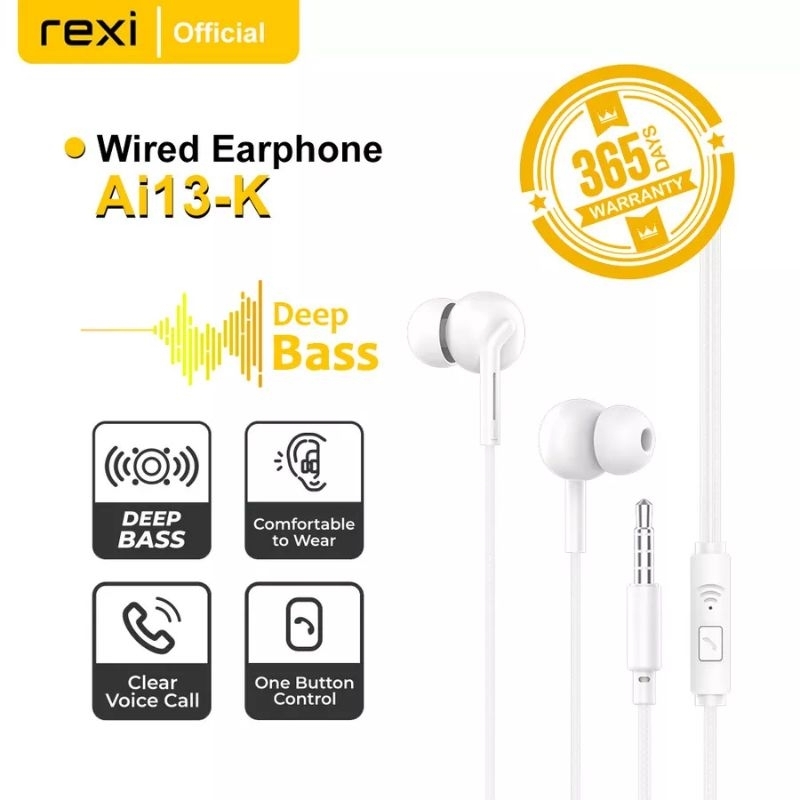 Rexi Ai13-K Super Bass Wired Earphone