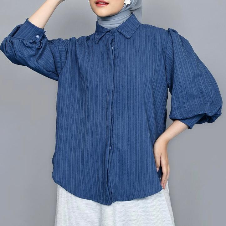 Elze Blouse Wanita Oversize Ladycrush / Kemeja Wanita Lengan Balon / Oversize Shirt