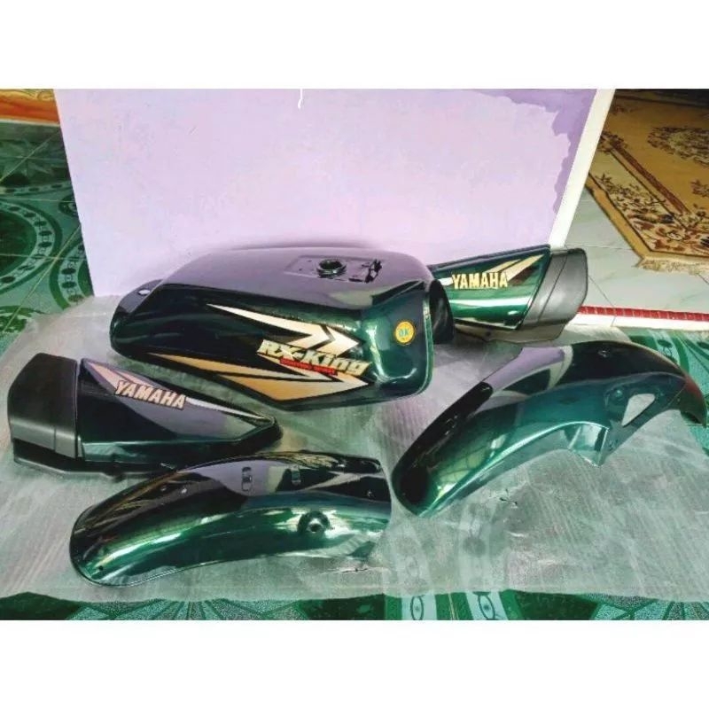 Tengki spakbor cover body RX KING 2001 HIJAU BOTOL#PAKET LENGKAP TANGKI SPAKBOAR COVER BODY RX KING 