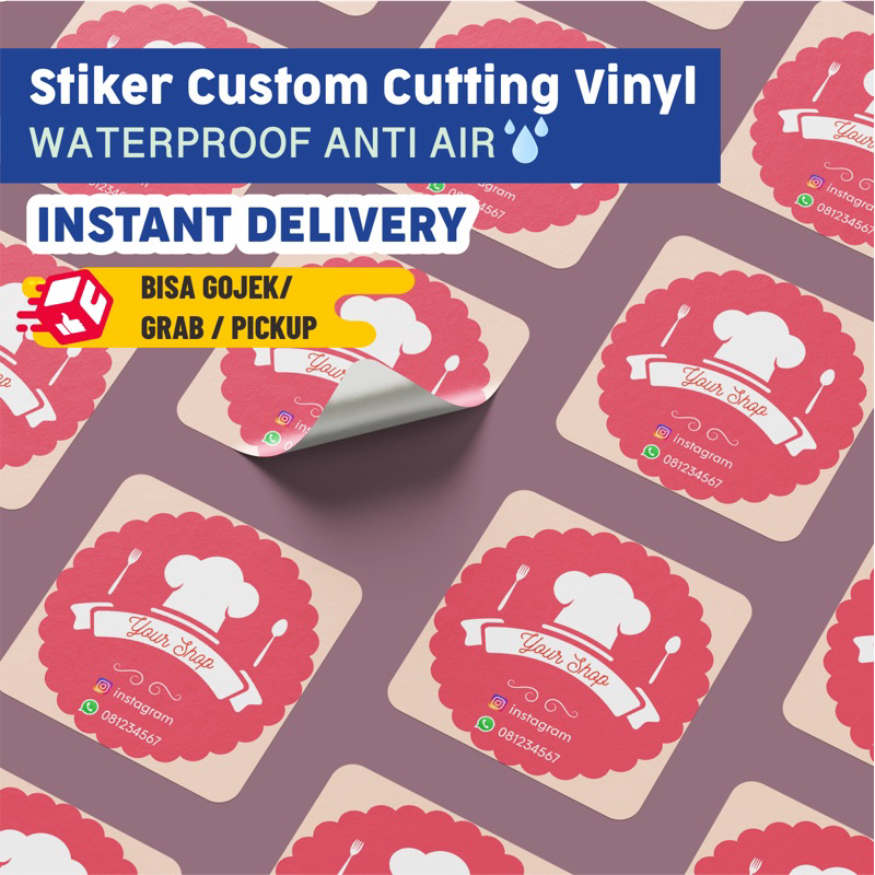 

Cetak Stiker Label CUSTOM CUTTING INSTAN (INSTANT DELIVERY) VINYL Waterproof Anti Air Custom