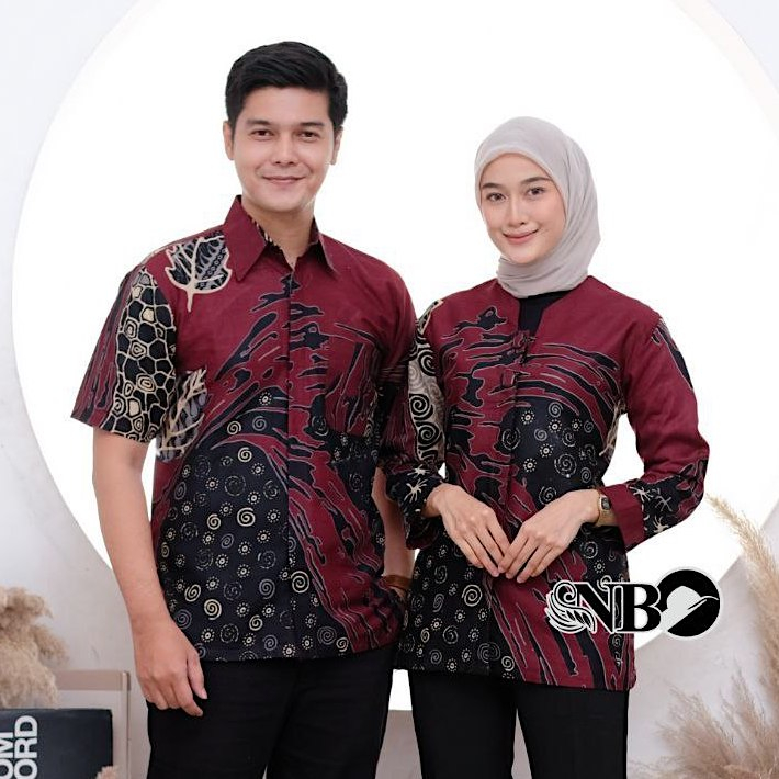 Batik Couple Modern Atasan Blouse Batik Kerja Kantor Wanita Seragam Batik M L XL XXL