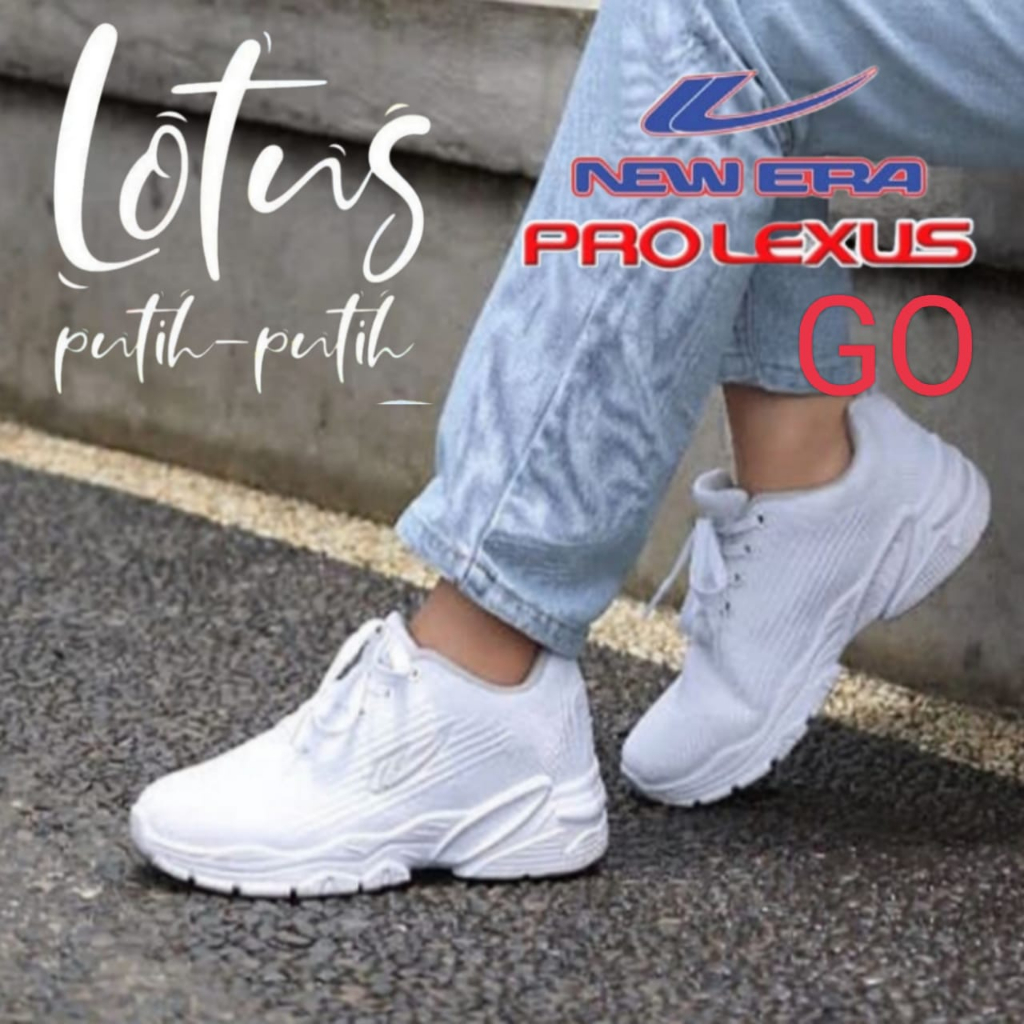 gos NEW ERA LOTUS PUTIH SEPATU SNEAKERS WANITA INJECTION New Era Sepatu Wanita Olahraga Kets tali Sepatu Cewek Sekolah Casual