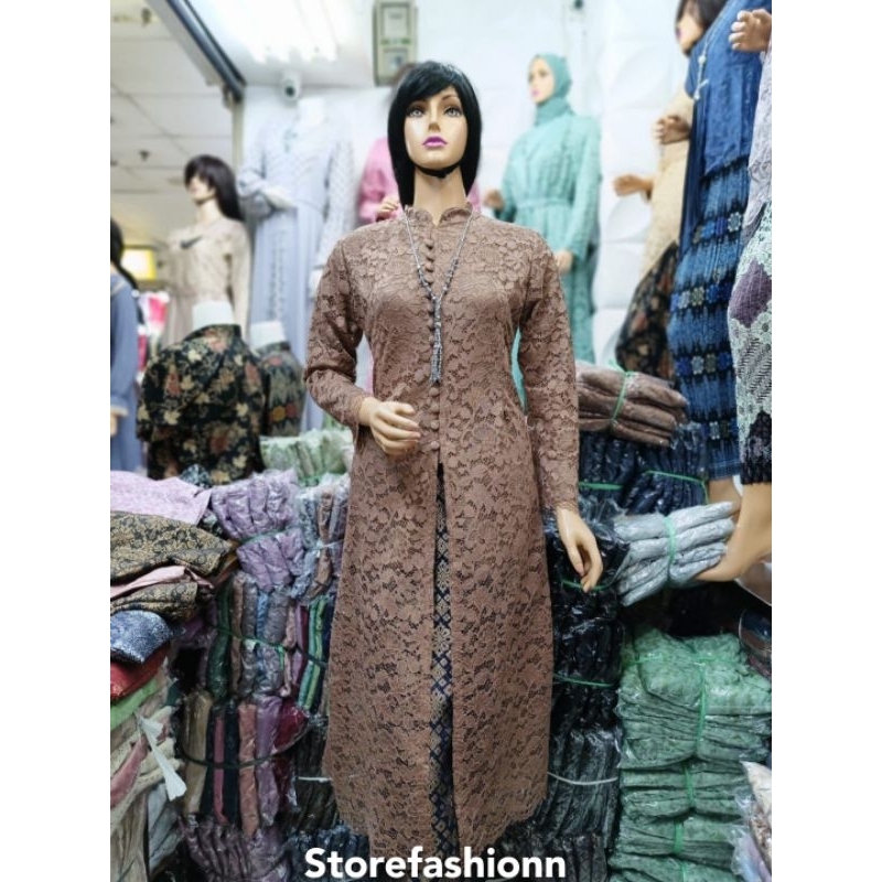 Kebaya brokat Kancing Seribu / Kebaya Tunik / Tunik Brokat / Kebaya / Kebaya Kondangan / Tunik Busui / Kebaya Modern / Tunik / Kebaya Pesta / Kebaya wisuda / Atasan Wanita / Tunik Murah / Kebaya Busui