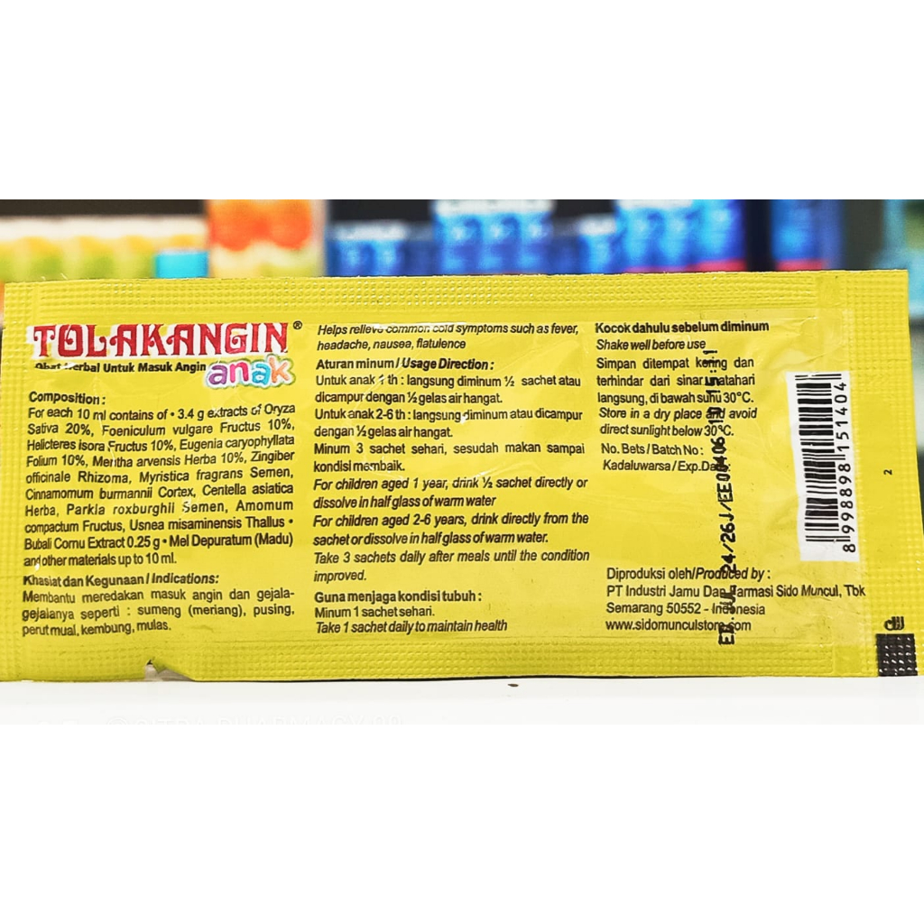 Tolak Angin 𝐀𝐧𝐚𝐤 𝐊𝐞𝐦𝐚𝐬𝐚𝐧 𝟏 𝐒𝐚𝐜𝐡𝐞𝐭 - Meredakan Masuk Angin