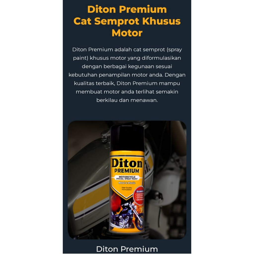 DITON PREMIUM 400ML CANDYTONE ORANGE 9305 CANDY TONE CAT SEMPROT SPRAY PAINT PILOX PILOK