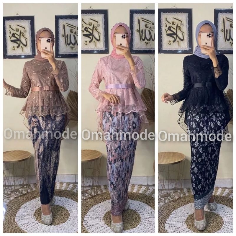 SET KEBAYA AURORA PITA PINGUIN/KEBAYA WISUDA/KEBAYA PESTA/KEBAYA MODERN/KEBAYA REMAJA ( FREE MASKER 