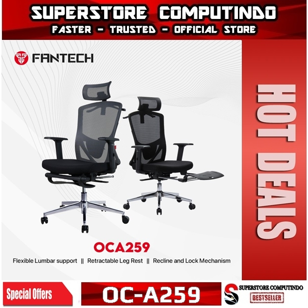 Fantech OCA259|OC-A259 Kursi Kantor Kerja Jaring Premium Office Chair