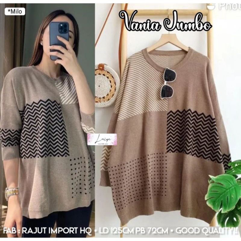 Atasan Rajut Blouse Vania Jumbo Bigsize