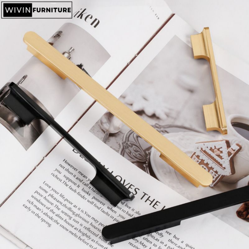 W-36 Handle Lemari Minimalis Warna Gold Black Gagang Pintu Handle Zinc Alloy