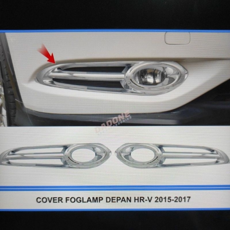 cover ring lampu foglamp bumper depan mobil honda HRV HR-V 2015 2016 2017 2018 chrome crome tempel